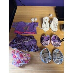 Build-A-Bear Outfit & Shoes Lot Skirt Top Ice Skates Ballet Flats